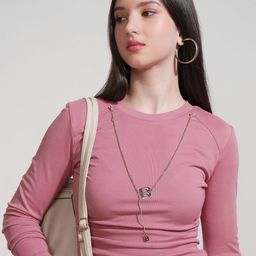 Tokyo Talkies Ribbed Round Neck Slim Fit T-shirt-image-19