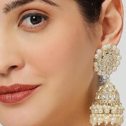 Anouk Women Metal Kundan Floral Earrings-picture-42