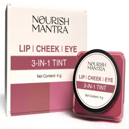 Nourish Mantra 3 In 1 Lip Cheek & Eye Tint With Castor Oil - 4 g - Gulabi Tulip-26