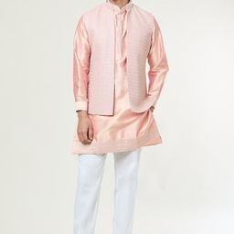 RNG Safawala Men Regular Thread Work Dupion Silk Kurta with Trousers image 4