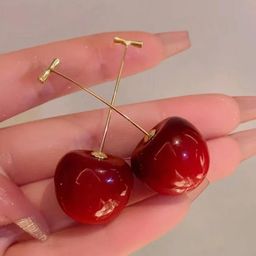 RAPPERSSHOP Red Cherry Drop Earrings-image-55