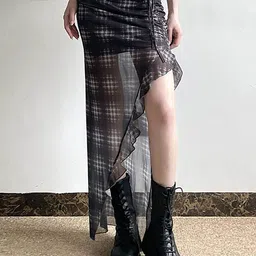 LULU & SKY Women Checked A-Line Maxi Skirts-image-18