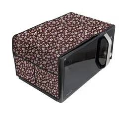 Waterproof & Dustproof PVC Microwave Oven Top Cover with 4 Utility Pockets, Flo-image-61