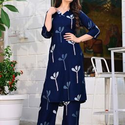 Dhibha Women Blue Cotton Blend Clothing Set-picture-34