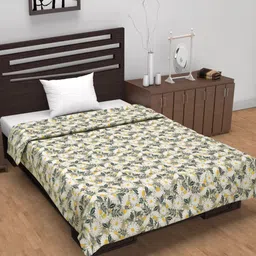 Divine Casa Grey & Green Floral AC Room 120 GSM Single Bed Dohar-image-33
