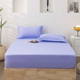 JC HOME Purple 140 TC King Bedsheet with 2 Pillow Covers-picture-22