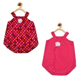 Creative Kids Infant Girls Pack Of 2 Polka Dot Printed Bodysuit-image-45