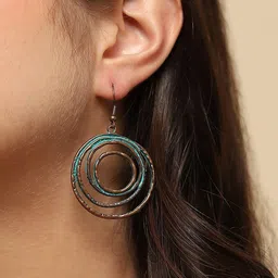 SOHI Gold-Plated Contemporary Drop Earrings-picture-41
