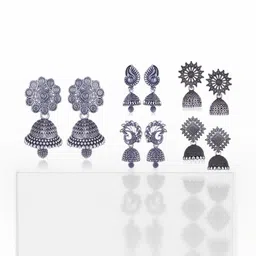 Sangria Silver-Plated Alloy Earrings-57