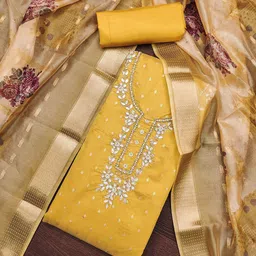 SAINOOR Floral Semi-Stitched Dress Material-image-41