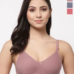 College Girl Pack OF 3 Full Coverage Non Padded T-shirt Bra-picture-11