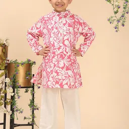 Cutiekins Boys Floral Printed Kurta with Pyjama-image-96