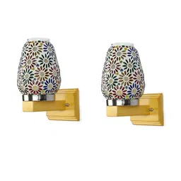 Somil Premium Designer Glass Wall / Night Lamp Elegant & Stylish Dcor Accent for Modern Interiors, color- Multicolour Size- 18.5 X 28 X 26 CM-image-96