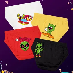 NUSYL Pack Of 4 Boys Printed Cotton Basic Briefs NUBCBRFPO4.0067-38