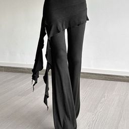 LULU & SKY Women Flared High-Rise Trousers-picture-35