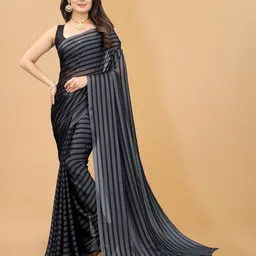 Styleveda Striped Leheriya Saree-10