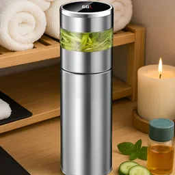 Myntra Elegant Homes Grey Single Thermosteel Solid Double Wall Vacuum Water Bottle-54