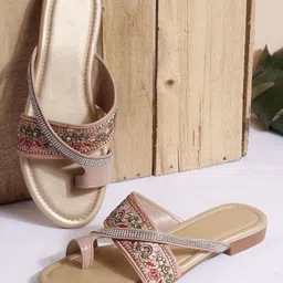 AVIVASTYLE Women Embellished One Toe Flats-picture-47