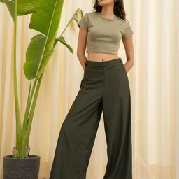 FEATHERS CLOSET Women Relaxed Straight Fit High-Rise Easy Wash Corduroy Trousers-image-37