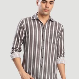 Bene Kleed Men Vertical Striped Spread Collar Casual Shirt-picture-10