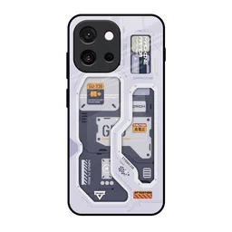 QRIOH Geometric Printed OnePlus 13T 5G Tech Savvy Glass Back Case Mobile Accessories-6