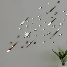 VAH Kya Bat Hai !! Grey Dropping Star With Star Design Wall Stickers-image-25
