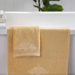 MASPAR 2Pc 100% Cotton Embroidery Hand Towel-4