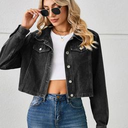 The Roadster Lifestyle Co Spread Collar Crop Jacket-image-75