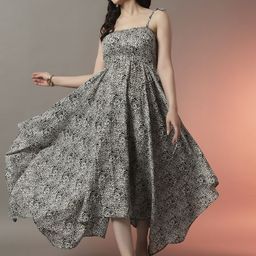 CORSICA Women Animal Printed Shoulder Straps Fit & Flare Midi Dress-picture-34