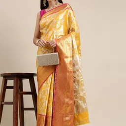 DIVASTRI Woven Design Zari Tissue Banarasi Saree-image-70