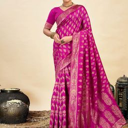 KALINI Ethnic Motifs Woven Design Banarasi Saree-image-60