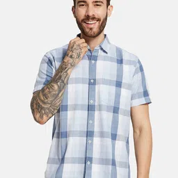 METTLE Men Opaque Checked Casual Shirt-image-89