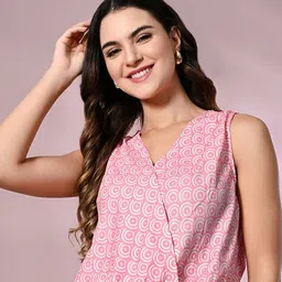 PRETTY LOVING THING Women Geometric Print Wrap Top-image-81