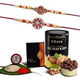 DeoDap Unisex 4 Pieces Rakhi Gift Set With Almonds And Coin-image-22