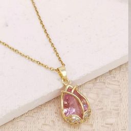 BEYTER Cubic Zirconia Stone Studded Pendant With Chain-image-99