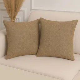 STITCHNEST Khaki Set of 2 Square Cushion Covers-image-63