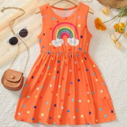 BAESD Polka Dot Print Fit & Flare Dress-45