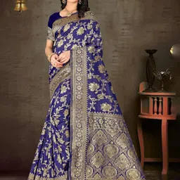 SAREEFLAME Woven Design Zari Pure Silk Banarasi Saree-picture-48