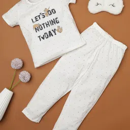 RAINE AND JAINE Girls Polk Dots Printed T-shirt Night suit-image-34