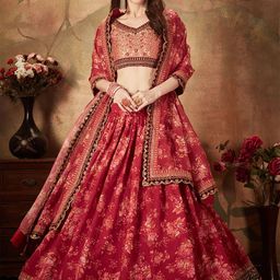 DIVASTRI Embroidered Sequinned Semi-Stitched Lehenga & Unstitched Blouse With Dupatta-24
