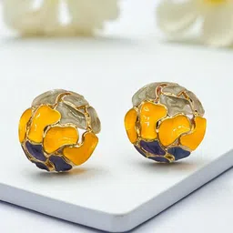 AVANT-GARDE PARIS Gold-Plated Enamelled Circular Shaped Studs-picture-34