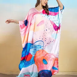 LABEL AARNA Radiance Drift Soft Satin Women Kaftan Dress-image-61
