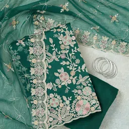 Koskii Floral Embroidered Unstitched Dress Material-picture-27