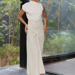 UNRUSH Pure Cotton A-Line Maxi Skirt-picture-28