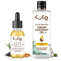 Coco Crush Set Of 2 Cold Pressed Virgin Coconut Oil- 100 ml & Hair Growth Serum-30 ml-74
