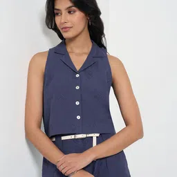 AKKRITI BY PANTALOONS Women Lapel Collar Shirt Style Top-picture-38