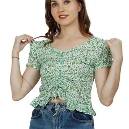 ZARISTAA Floral Printed Crop Top-image-0