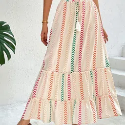 StyleCast Printed Tiered Maxi Skirt-image-72