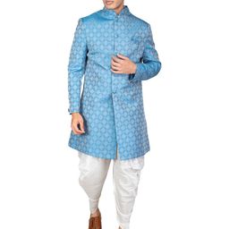 ANIL KUMAR AJIT KUMAR Printed Mandarin-Collared Sherwani Set-picture-18
