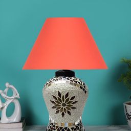 Devansh Orange Glass Traditional Frusturical Shaped Table Lamp-32